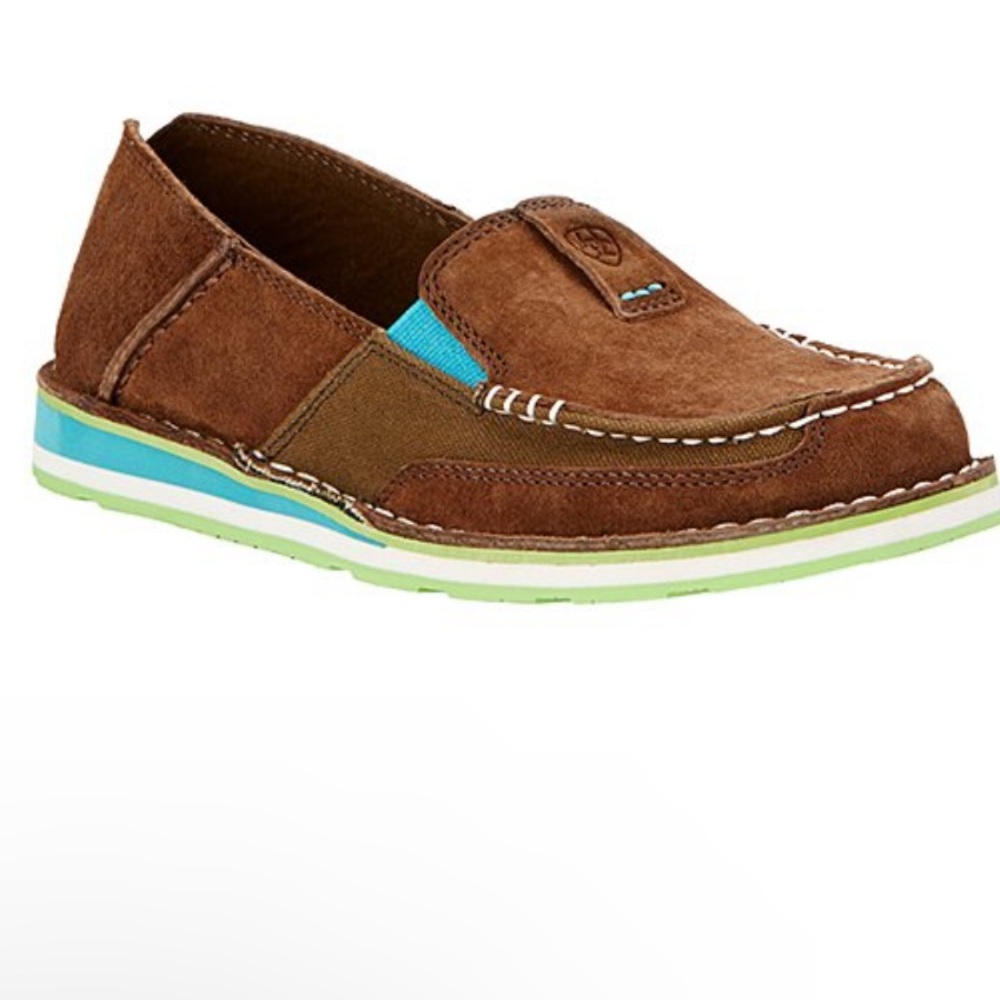 Ariat- Brown & Aqua Palm Cruiser Slip-On